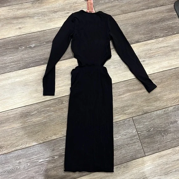 Amina Muaddi Black Cutout Midi Dress - Picture 8 of 8